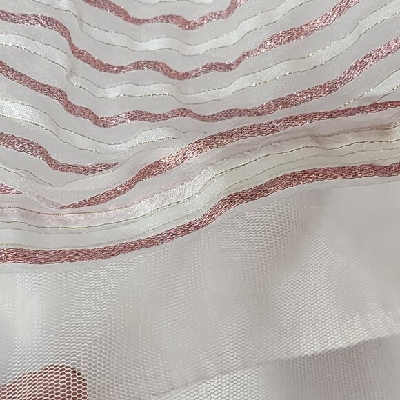 The Childrens Place White Gold Sparkle Pink Stripe Fit & Flare Lined Dress 9-12M - Picture 7 of 16